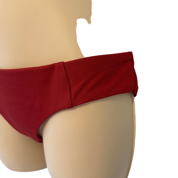 Becca Fine Line American Bikini Bottom, Women's Small Adobe Color Brick Red NWT - Picture 2 of 8